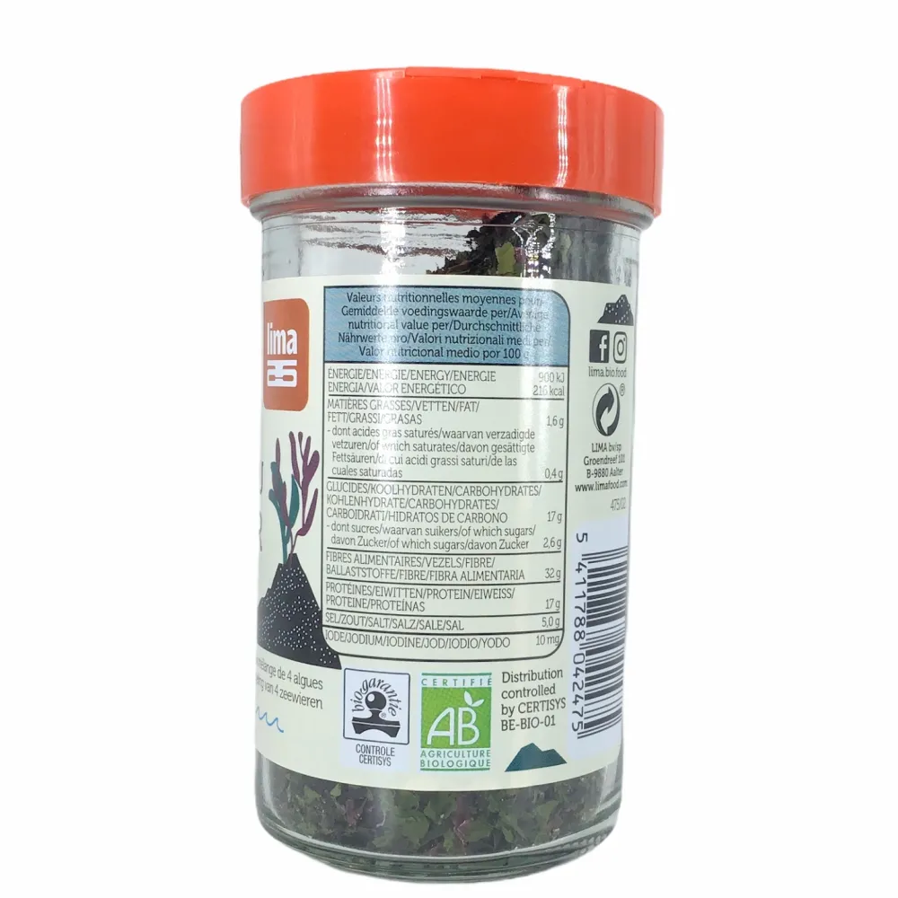 Lima Algen En Zee|Sushi Producten>Salade du Pecheur zeewiervlokken 40g - BIO