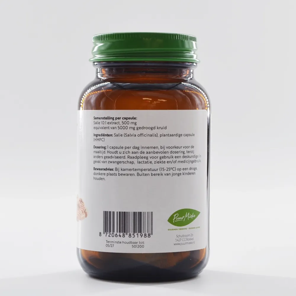 Puur Mieke Vrouw|Spijsvertering>Salie - 500mg - 75 caps