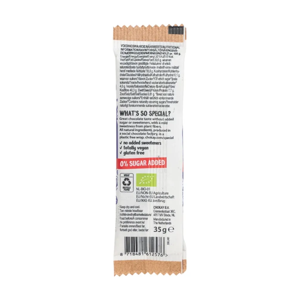 Chokay Chocolade>Snack Bar - Dark Salty Almond - 35g - BIO