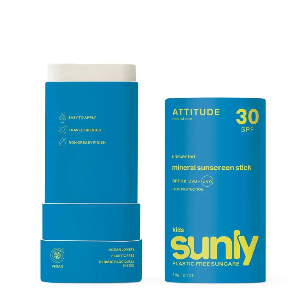 ATTITUDE Zonnebrand|Zonbescherming>Sunly Zonnebrandstick SPF30 KIDS - Ongeparfumeerd