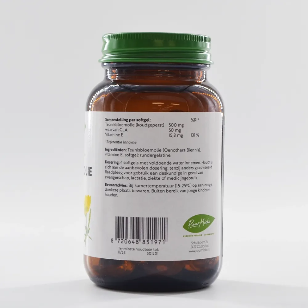 Puur Mieke Vrouw|Specials>Teunisbloem olie - 500mg - 100 softgels