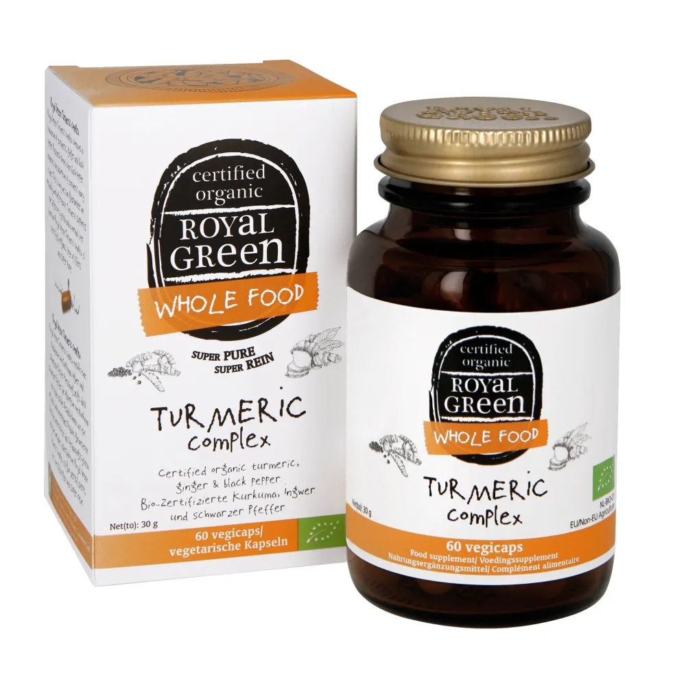 Royal Green Weerstand|Overige Vitamines>Turmeric Complex BIO (Kurkuma) - 60 vegicapsules