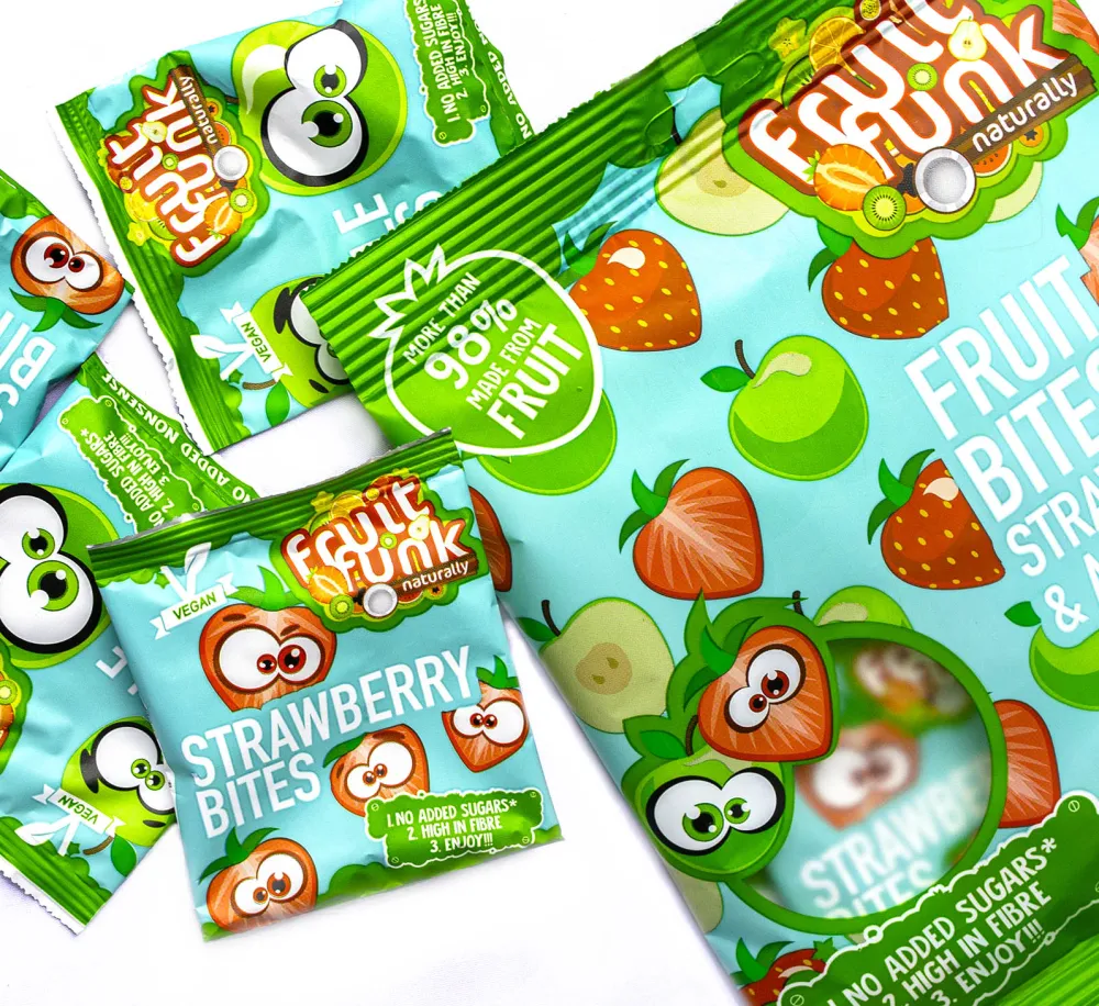 Fruitfunk Snoepjes>Uitdeelzak Mix Aardbei en Appel - (10st) 100g