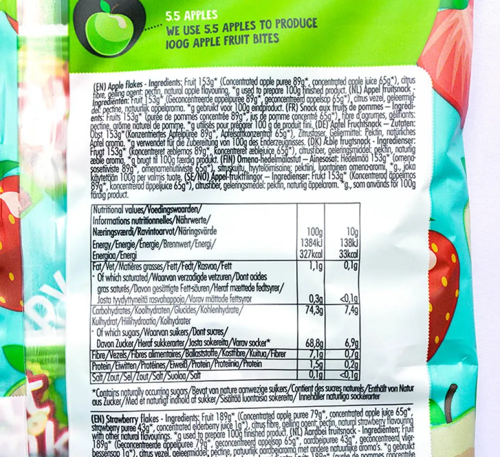 Fruitfunk Snoepjes>Uitdeelzak Mix Aardbei en Appel - (10st) 100g