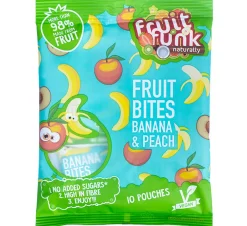 Fruitfunk Snoepjes>Uitdeelzak Mix Banaan en Perzik - (10st) 100g