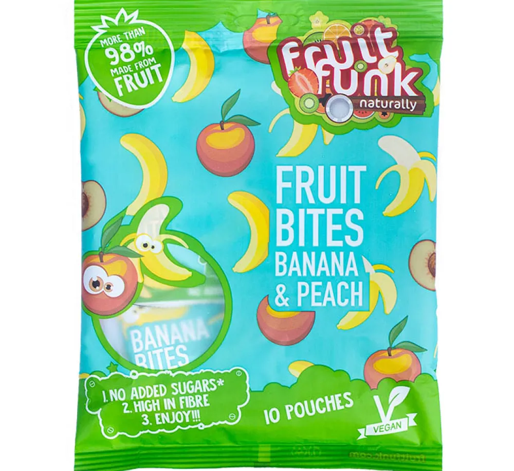 Fruitfunk Snoepjes>Uitdeelzak Mix Banaan en Perzik - (10st) 100g