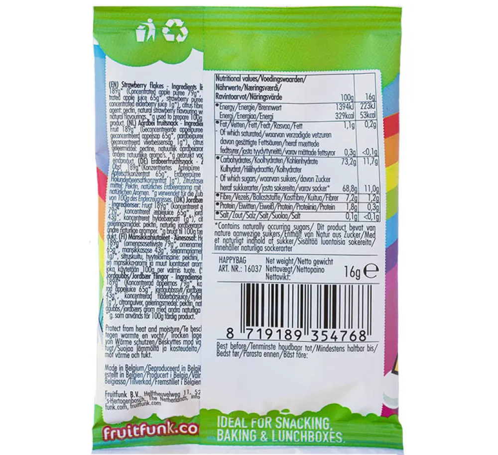 Fruitfunk Baby & Kind|Snoepjes>Unicorn Happybag Aardbei - 16g