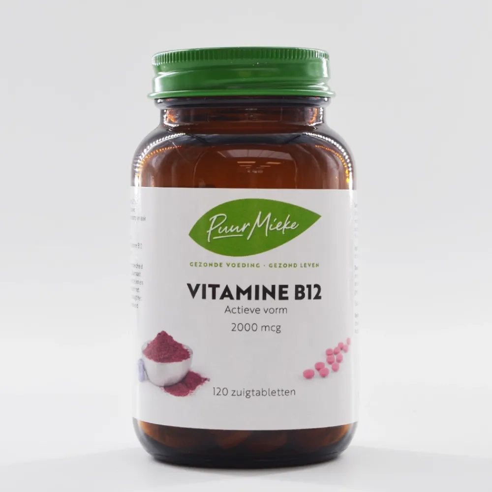 Puur Mieke Immuunsysteem|Energie>Vitamine B12 - Actieve vorm - 2000mcg - 120 zuigtabletten