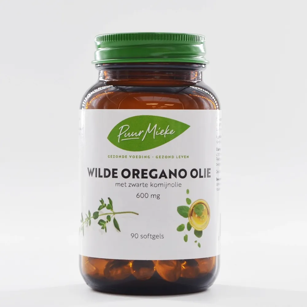 Puur Mieke Spijsvertering|Immuunsysteem>Wilde Oregano Olie - met Zwarte Komijnolie - 600 mg - 90 softgels