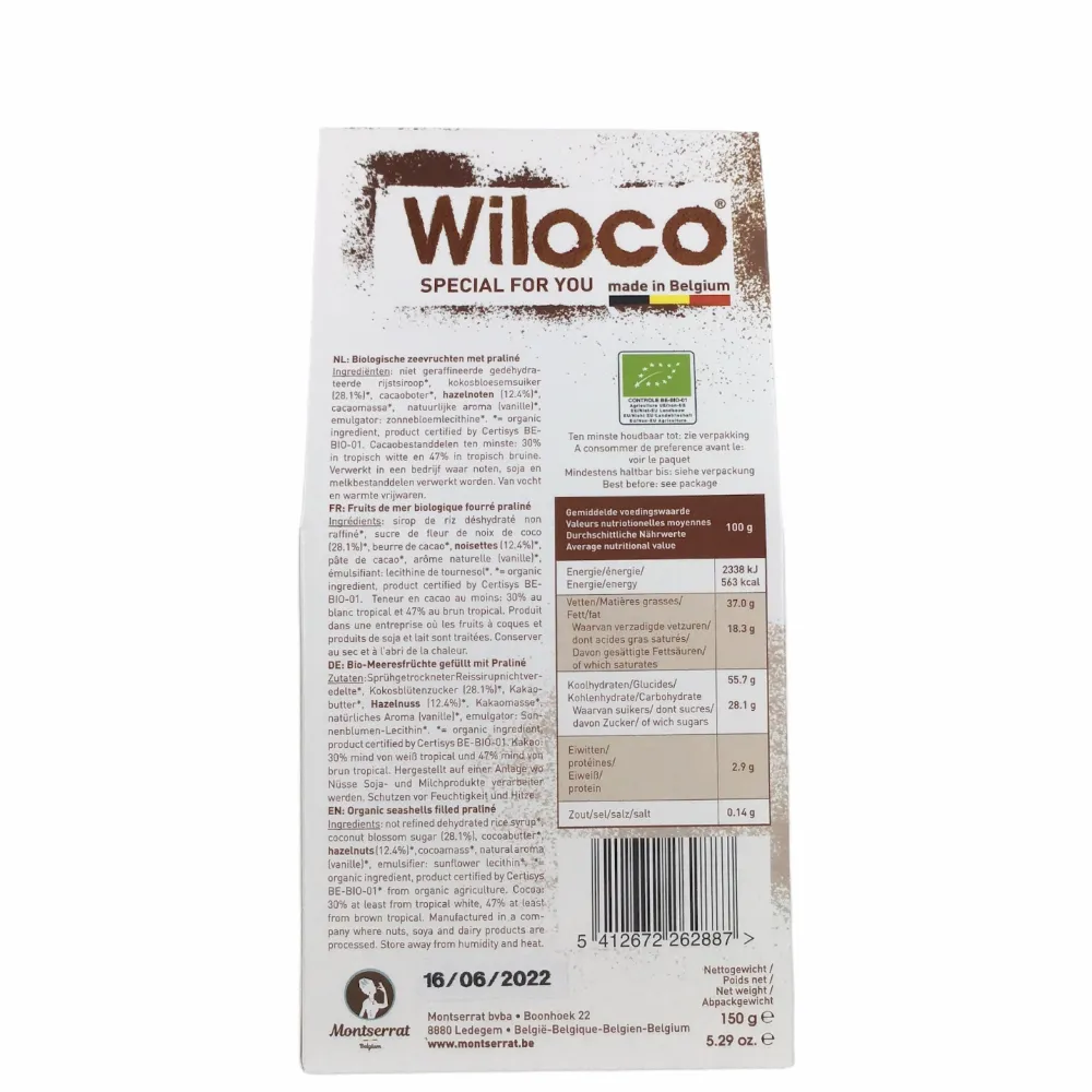 Wiloco Chocolade>Zeebanket - 150g - BIO