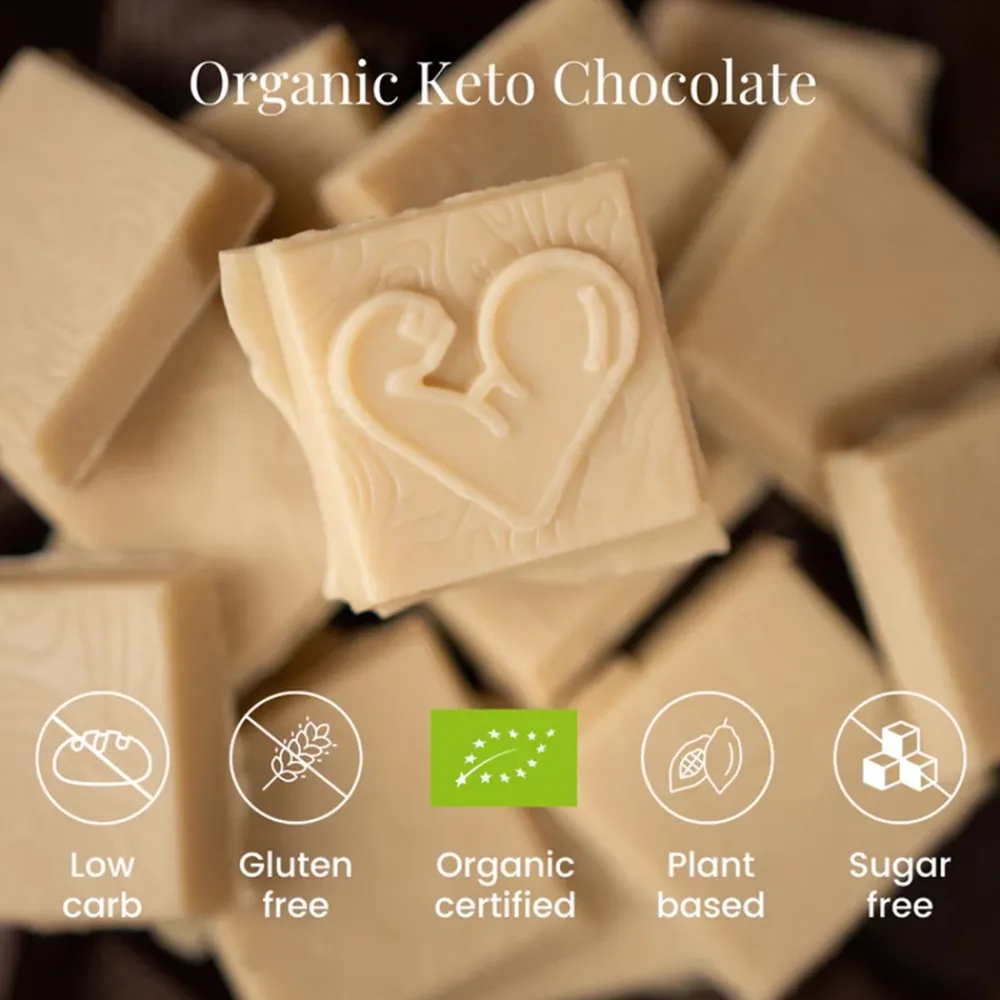 Funky Fat Choc Chocolade>Witte Chocolade met Vanille en MCT - BIO