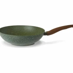 Natura Induction Wokpan Zonder Teflon>Wokpan 28cm met hout-look greep - VegeTek