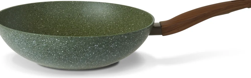 Natura Induction Wokpan Zonder Teflon>Wokpan 28cm met hout-look greep - VegeTek