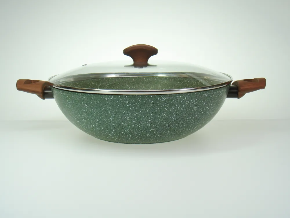 Natura Induction Wokpan Zonder Teflon>Wok/Wadjan XL 32cm - 2 grepen met Deksel - VegeTek
