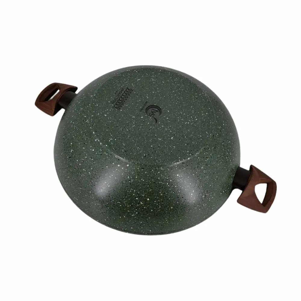 Natura Induction Wokpan Zonder Teflon>Wok/Wadjan XL 32cm - 2 grepen met Deksel - VegeTek