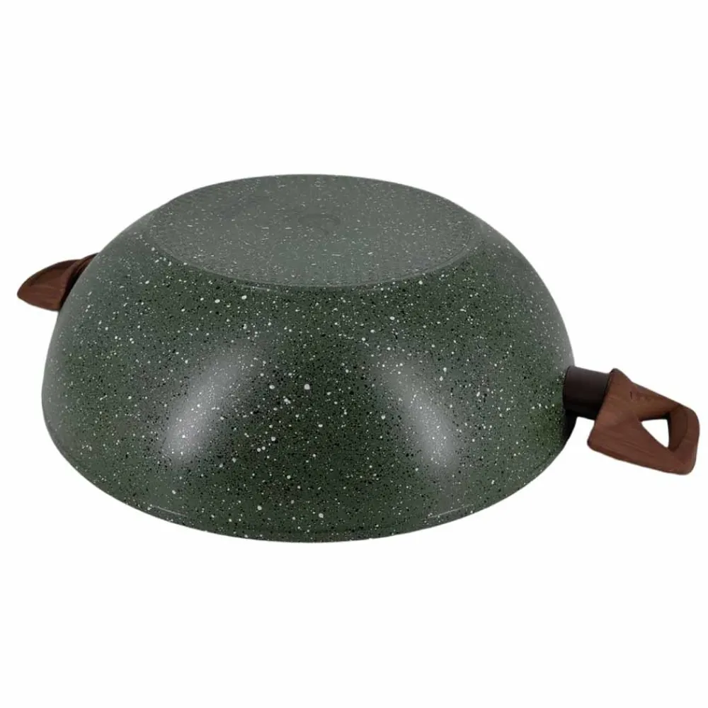 Natura Induction Wokpan Zonder Teflon>Wok/Wadjan XL 32cm - 2 grepen met Deksel - VegeTek