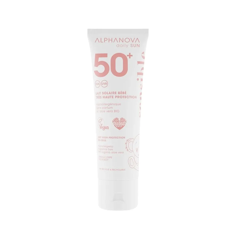 Alphanova Zonnebrand>Zonnebrandmelk Baby Gevoelige Huid SPF50+ – 50ml